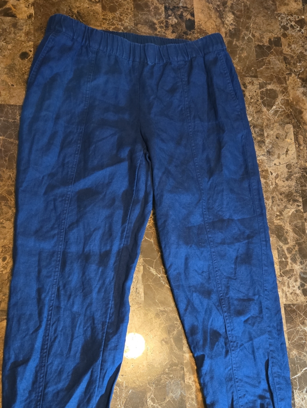 J jill blue indigo 100% linen pants, women's Size Small